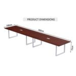 Mahmayi Vorm 136-36 Modern Conference-Meeting Table for Office, Home, & Restaurant - Loop Legs, Wire Management, Versatile, Easy Assembly, Enhances Wellness & Collaboration(8 Seater, Apple Cherry)