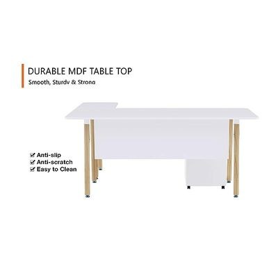 HYT34-16L Modern Office Workstation for Front Office Use, Smooth Surface Material With ME 3D Mobile Pedestal Drawer - (160Cms, White) - Image 4