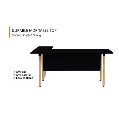 HYT34-18L Modern Office Workstation for Front Office Use, Smooth Surface Material - (180Cms, Black) - Image 2