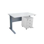 Stazion 1210 Modern Office Desk White with Drawers