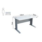 Stazion 1210 Modern Office Desk White with Drawers