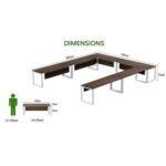 Mahmayi Vorm 136-16 U-Shaped Conference Meeting Table for Office, School, or Classroom, Large 12 Person Capacity with Elegant Design and Durability, Ideal for Meetings, Events, Seminars, and Collaborative Workspaces (12 Seater, Dark Walnut)