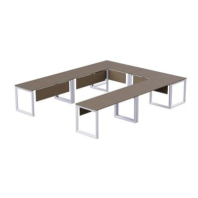Mahmayi Vorm 136-12 U-Shaped Conference Meeting Table for Office, School, or Classroom, Large 12 Person Capacity with Elegant Design and Durability, Ideal for Meetings, Events, Seminars, and Collaborative Workspaces (12 Seater, Brown Linen) - Image 2