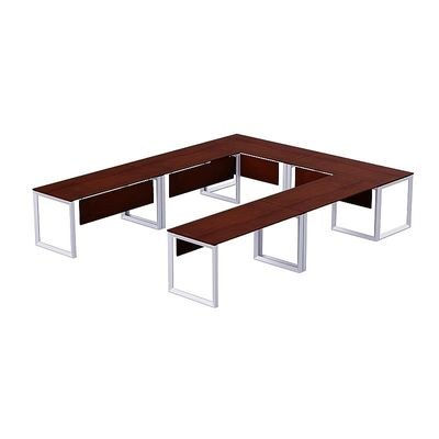 Mahmayi Vorm 136-12 U-Shaped Conference Meeting Table for Office, School, or Classroom, Large 12 Person Capacity with Elegant Design and Durability, Ideal for Meetings, Events, Seminars, and Collaborative Workspaces (12 Seater, Apple Cherry) - Image 2