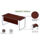 Mahmayi Vorm 136-14 U-Shaped Conference Meeting Table for Office, School, or Classroom, Large 12 Person Capacity with Elegant Design and Durability, Ideal for Meetings, Events, Seminars, and Collaborative Workspaces (12 Seater, Apple Cherry)