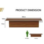 Ultra-Designed Conference Table for Office, Office Meeting Table, Conference Room Table - Natural Dijon Walnut, 360CM