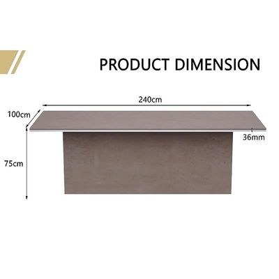 Simplistic Conference Meeting Table for Office, Office Meeting Table, Conference Room Table - Light Concrete, 240CM - Image 3