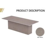 Simplistic Conference Meeting Table for Office, Office Meeting Table, Conference Room Table - Light Concrete, 240CM