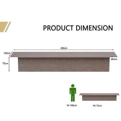 Modern Conference Table, Office Meeting Table, Conference Meeting Room Table - Light Concrete, 480CM - Image 3