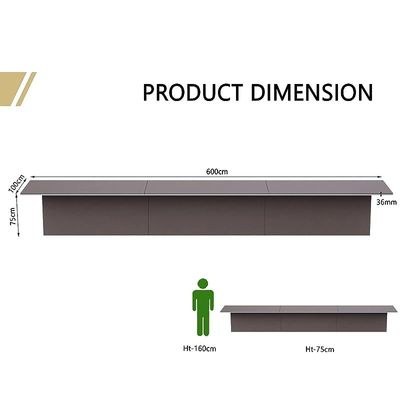 Simplistic Conference Table for Office, Office Meeting Table, Conference Room Table - Anthracite Linen, 600CM - Image 3