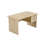 Writing Desk, MP1 140x80 Writing Table with Hanging Pedestal, Modern Home Office Desks for Student Study Laptop PC - Oak
