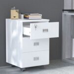 Stazion 3 Drawer Mobile Storage Unit Premium White