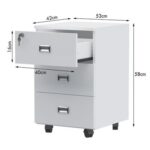 Stazion 3 Drawer Mobile Storage Unit Premium White