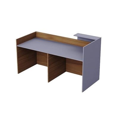 REC-2 Designer Reception Desk For Office Space, Front Office Desk (Natural Dijon Walnut-Dust Grey) - Image 5