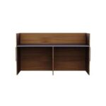 REC-1 Reception Desk For Front Office Desk, Premium Quality Office Reception Desk (Natural Dijon Walnut-Dust Grey)