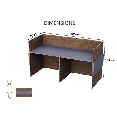 REC-1 Reception Desk For Front Office Desk, Premium Quality Office Reception Desk (Truffle Davos Oak-Dust Grey) - Image 3