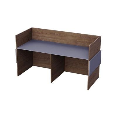 REC-1 Reception Desk For Front Office Desk, Premium Quality Office Reception Desk (Truffle Davos Oak-Dust Grey) - Image 5