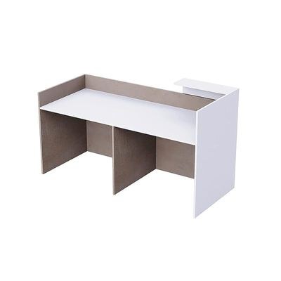 REC-2 Designer Reception Desk For Office Space, Front Office Desk (Light Concrete-White) - Image 4