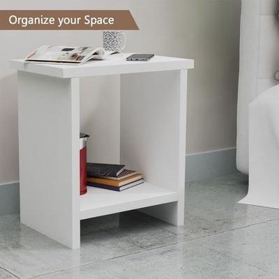 Mahmayi Limited Edition Wooden Night Stand, Newly Crafted Night Stand for Offices, Bed Rooms, Living Rooms with Sturdy Legs for Elegance and Functionality- MP1 (White) - Image 4
