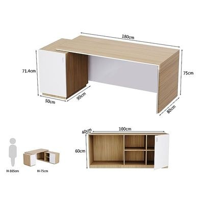 Specialties L Shaped Workstation Table with Storage Shelves and Cabinet for Home & Office - Contemporary Style L Shaped Computer Desk Coco Bolo-Premium White - Image 5