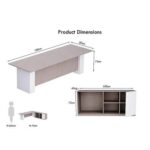 L Shaped Workstation Table with Storage Shelves and Cabinet for Home & Office Used L Shaped Computer (Light Concrete/White)
