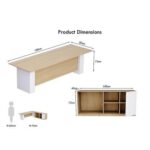 L Shaped Workstation Table with Storage Shelves and Cabinet for Home & Office Used L Shaped Computer (Coco Bolo/White)