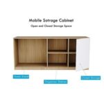L Shaped Workstation Table with Storage Shelves and Cabinet for Home & Office Used L Shaped Computer (Coco Bolo/White)