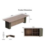 L Shaped Workstation Table with Storage Shelves and Cabinet for Home & Office Used L Shaped Computer (Truffle Davos Oak/Lava Grey)