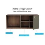 L Shaped Workstation Table with Storage Shelves and Cabinet for Home & Office Used L Shaped Computer (Truffle Davos Oak/Lava Grey)