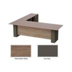 L Shaped Workstation Table with Storage Shelves and Cabinet for Home & Office Used L Shaped Computer (Truffle Davos Oak/Lava Grey)