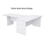 L Shaped Table with Storage Shelves and Cabinet for Desk Sturdy Home Office PC Laptop Workstation Gaming Computer Desk (Premium White)