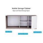 L Shaped Table with Storage Shelves and Cabinet for Desk Sturdy Home Office PC Laptop Workstation Gaming Computer Desk (Light Concrete/Premium White)