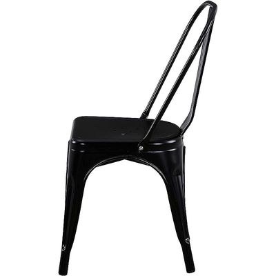 Mahmayi HYX503-1 Metal Stackable Dining Chairs for Indoor, Outdoor & Kitchen Chair - Black - Image 3