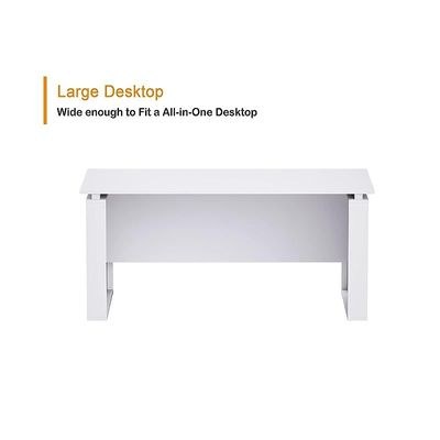 Modern Executive Office Workstation Table, Home Office Computer and Laptop Desk Featured with Wooden Finish (Premium White, 140cm) - Image 4