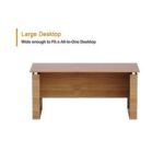 Modern Executive Office Workstation Table, Home Office Computer and Laptop Desk Featured with Wooden Finish (Natural Dijon Walnut/White, 140cm)