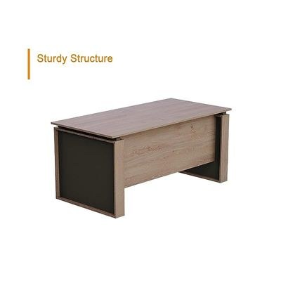 Modern Executive Office Workstation Table, Home Office Computer and Laptop Desk Featured with Wooden Finish (Truffle Davos Oak/Grey, 140cm) - Image 2