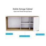 Glass Executive Desk L Shaped Table with Storage Shelves and Cabinet for Desk Sturdy Home Office PC Laptop Workstation Gaming Computer Desk - Coco Bolo/White