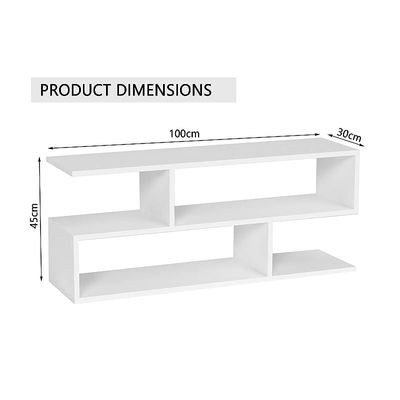 Modern TV Stand and Coffee Table with 2 Tier Storage Shelf, Monitor Stand for Home Office, PC Desk Stand Monitor Riser for Keyboard Storage, Laptop, Printer, and TV Screen - PREMIUM WHITE - Image 2