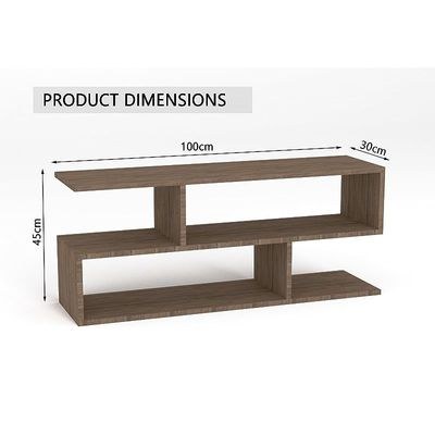Modern TV Stand and Coffee Table with 2 Tier Storage Shelf, Monitor Stand for Home Office, PC Desk Stand Monitor Riser for Keyboard Storage, Laptop, Printer - TRUFFLE DAVOS OAK - Image 2