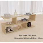 Modern TV Stand and Coffee Table with 2 Tier Storage Shelf, Monitor Stand for Home Office, PC Desk Stand Monitor Riser for Keyboard Storage, Laptop, Printer, and TV Screen - NATURAL DAVOS OAK