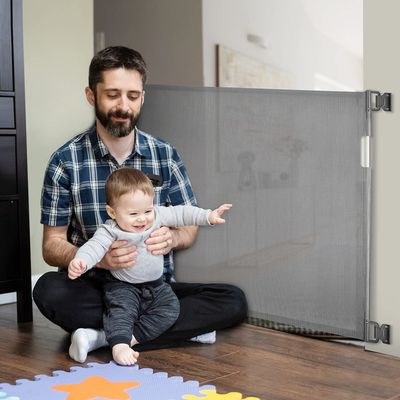 Baby Safe Retractable Mesh Gate - Grey - Image 4