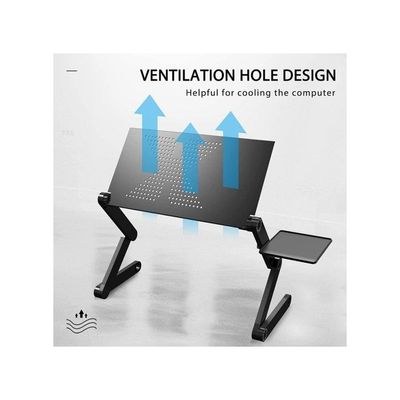 Metal Adjustable Laptop Desk With Mouse Board Black - Image 2