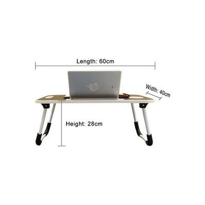 Foldable Laptop Table With Cup Holder Brown Brown - Image 4