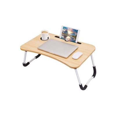 Folding Bed Laptop Table Brown/White 60x40cm - Image 2