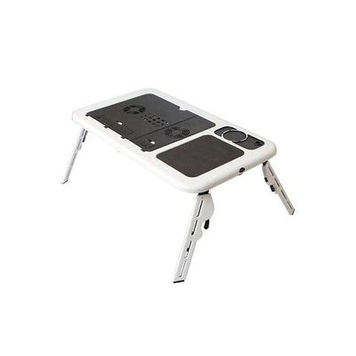 Foldable Laptop Stand With 2 Cooling Fan Table White/Black - Image 3