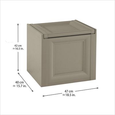 Tontarelli Storage Box, Made in Italy, for Home, Office & Outdoor, Toy Box Chest Storage, 47L x 40W x 42H cm, Greyish Brown, TRL-8086011908 - Image 3