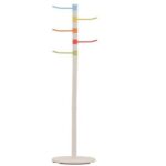 Zenments Metal Clothes Hanging Stand with 5 Hooks, Stand Tree Rack with Round Base, Entryway Coat Stand for Purses, Clothes, Scarves, for Hallway, Bedroom, Living Room - 176 x 29.5 cm - ZEN-267