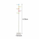 Zenments Metal Clothes Hanging Stand with 5 Hooks, Stand Tree Rack with Round Base, Entryway Coat Stand for Purses, Clothes, Scarves, for Hallway, Bedroom, Living Room - 176 x 29.5 cm - ZEN-267