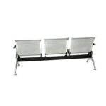 3 Seater Frame Airport Chair, visitor chair for Airport, Office, Hospital, School etc. with Metal frame & armrest, sit & back, Silver