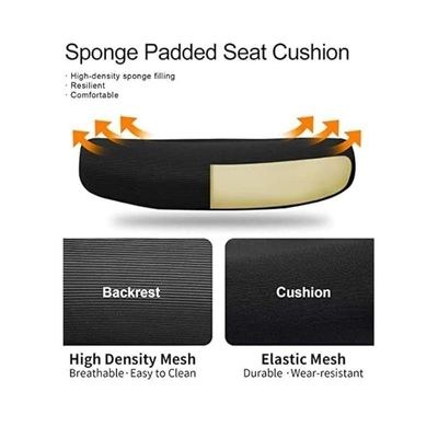 2 Piece Premium Office Chair Ergonomic Designed Desk Chair Mid Back Adjustable Wide Seat Mesh Chair Black - Image 5